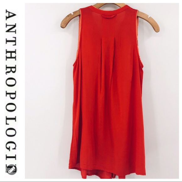 💕SALE💕 Anthropologie Mauve Coral V Neck Tank Top - Picture 2 of 8